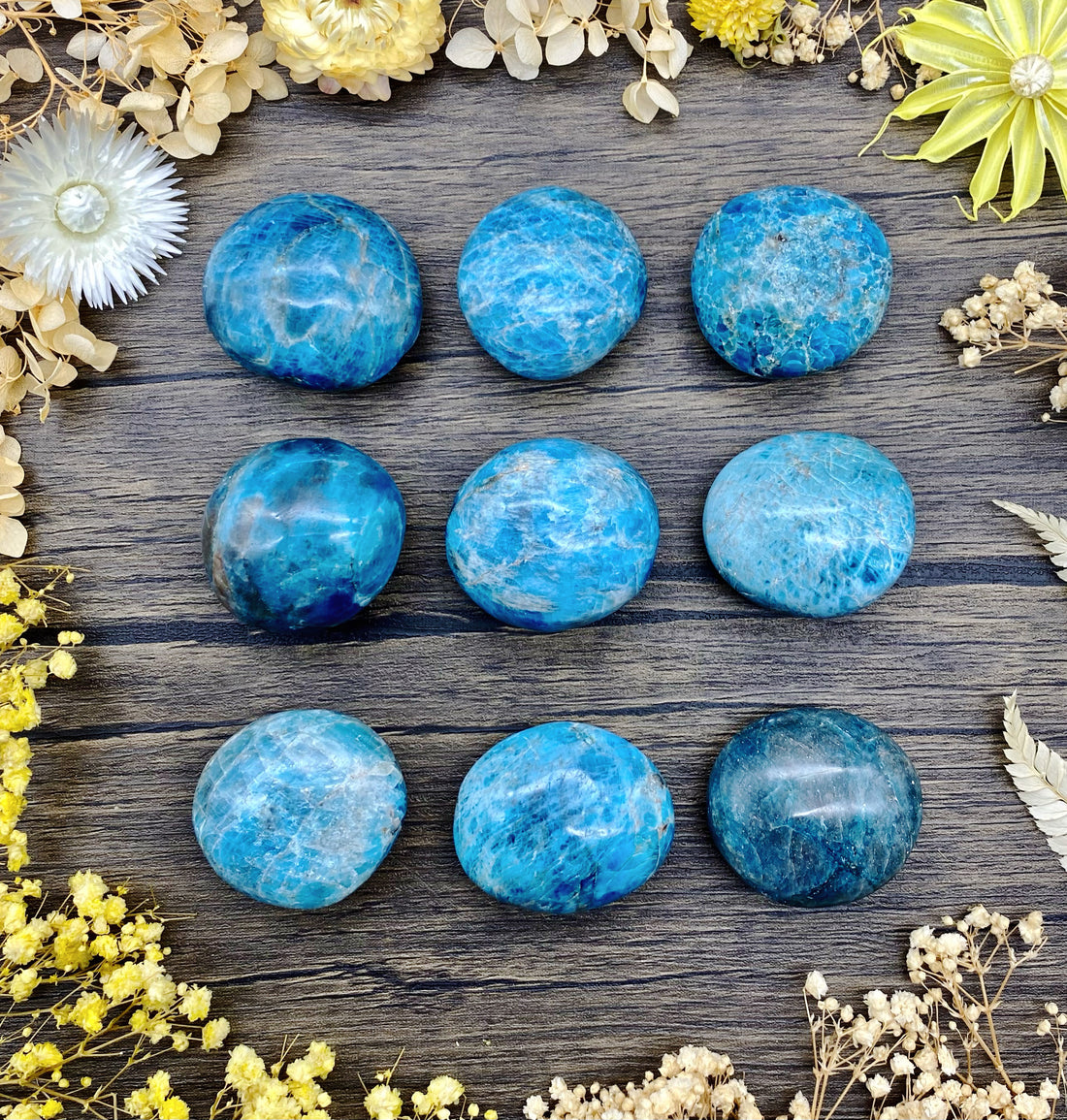 Blue Apatite Palm Stone Large