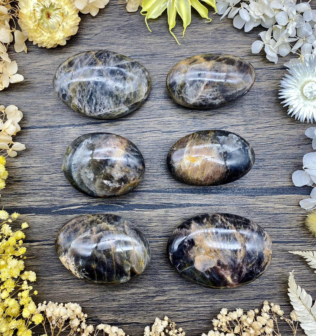 Black Moonstone Palm Stone
