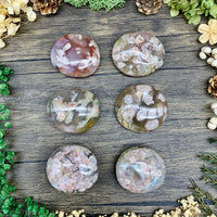 Flower Agate Palm Stone $24