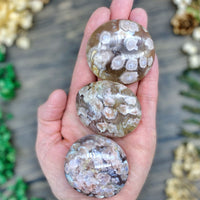 Flower Agate Palm Stone $24