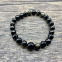 Mala Bracelet Gold Sheen Obsidian