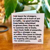 Quotable Card: Hold doors for strangers...