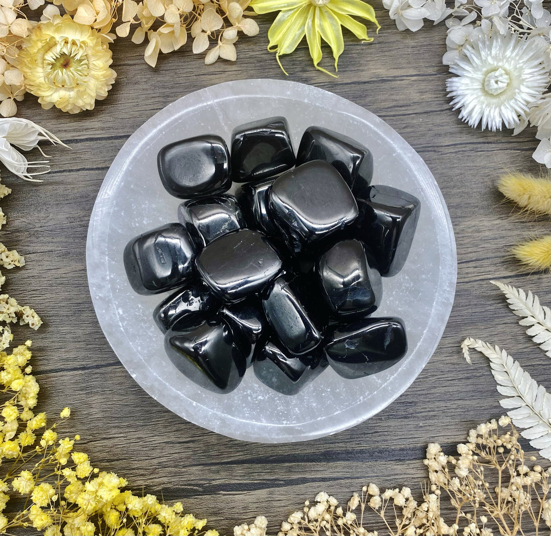 Jet Tumbled Stone
