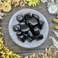 Jet Tumbled Stone