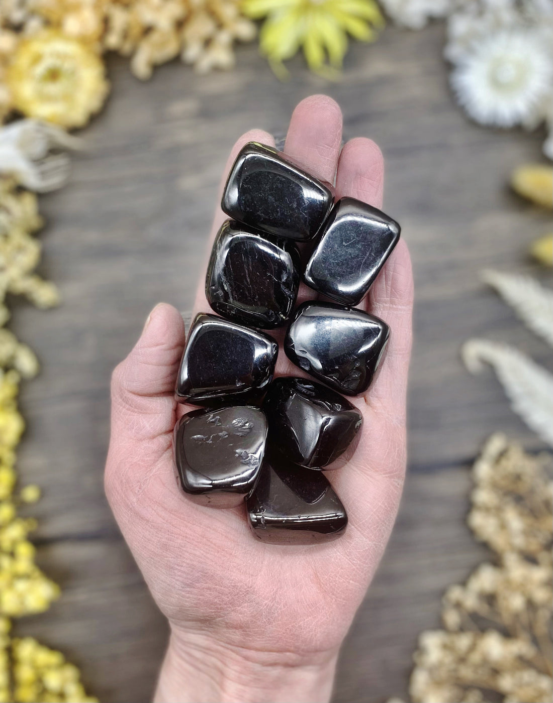 Jet Tumbled Stone