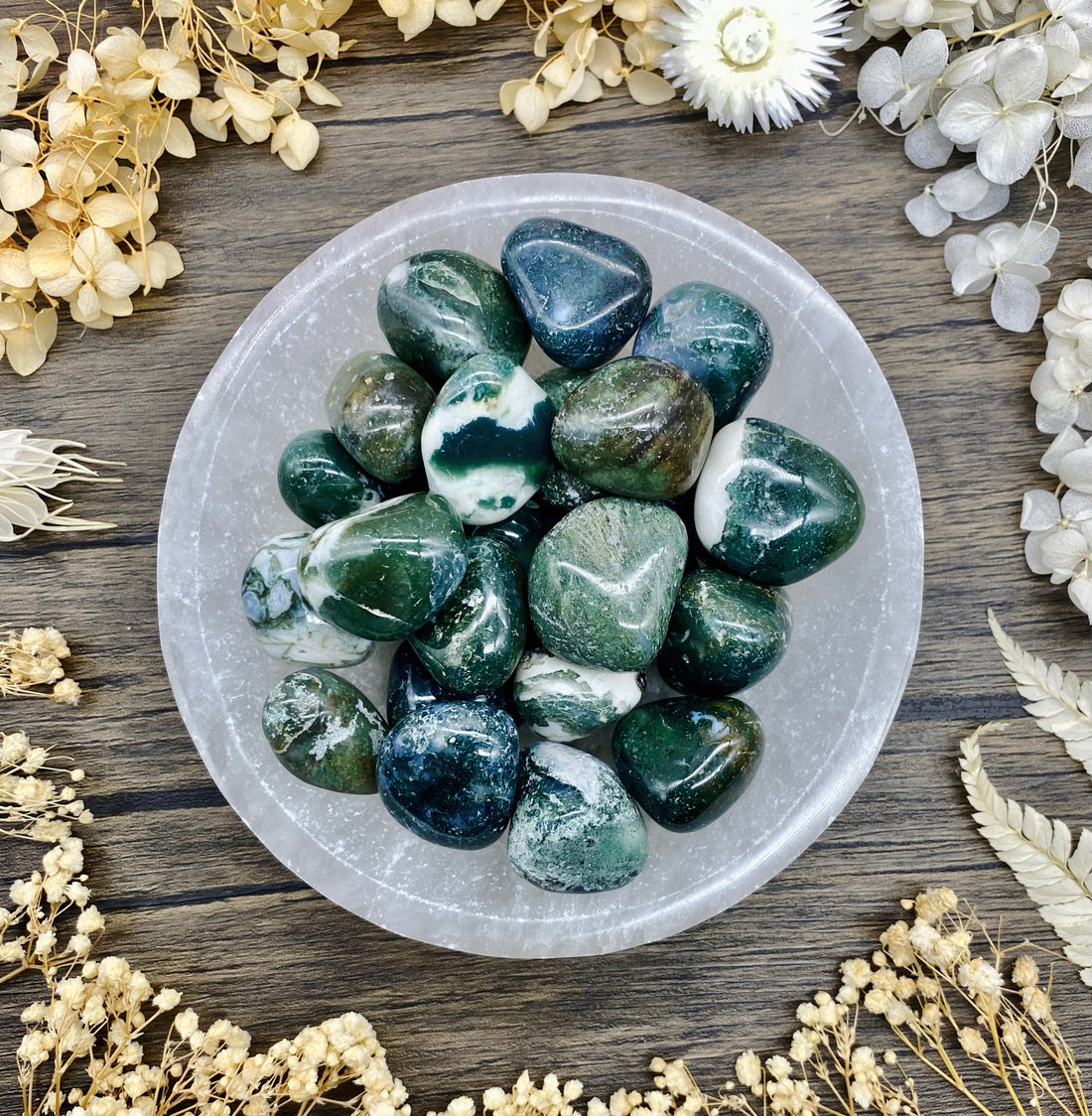 Moss Agate Tumbled