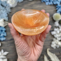 Orange Selenite Round Bowl Small
