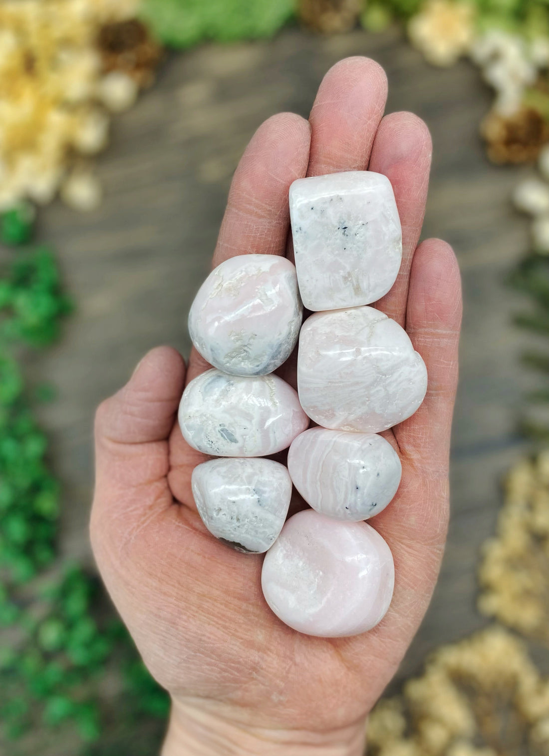 Pink Mangano Calcite Tumbled Stone Large