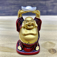 Gold and Red Buddha Figurine 2"