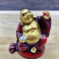 Gold and Red Buddha Figurine 2"