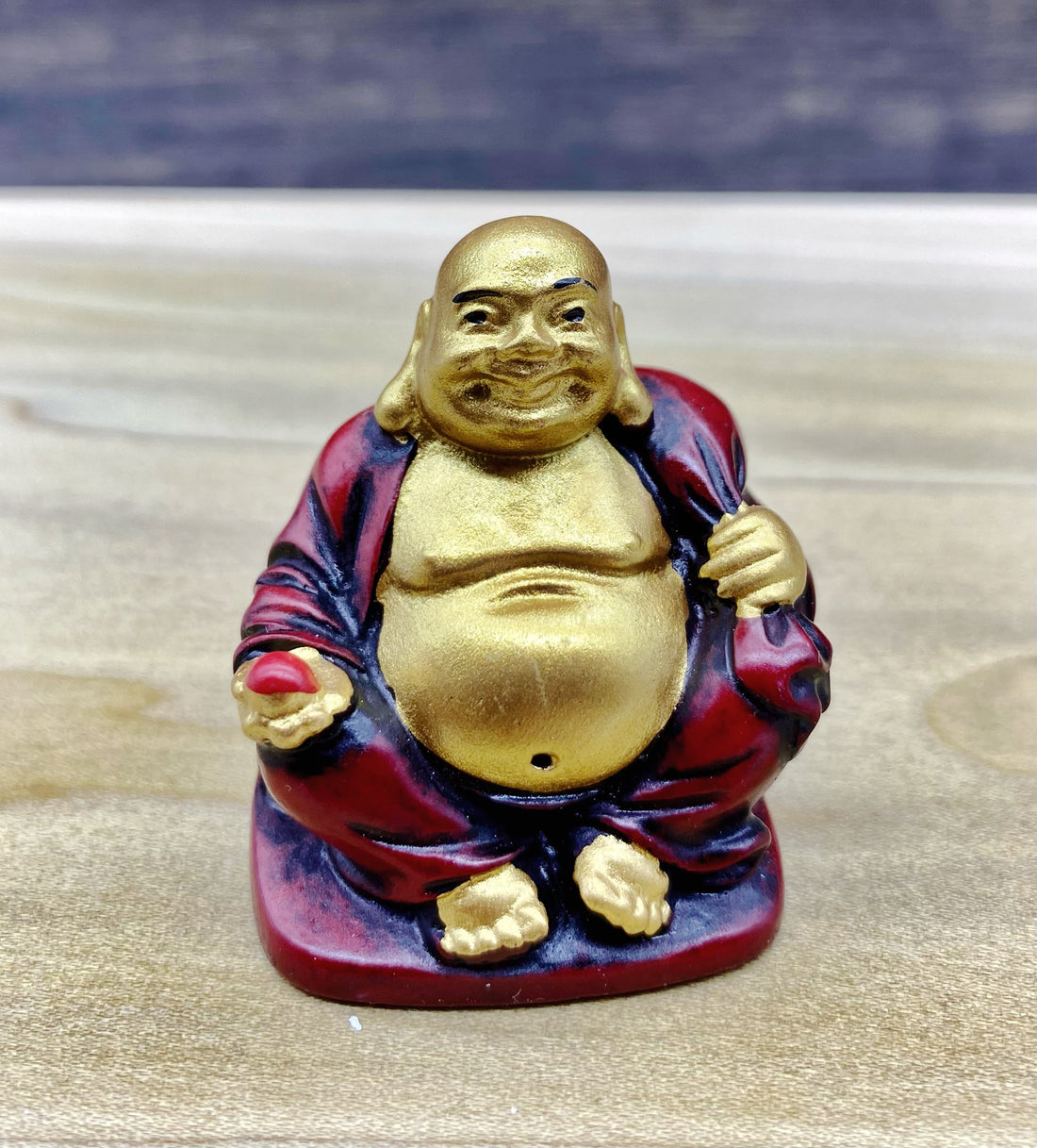 Gold and Red Buddha Figurine 2"