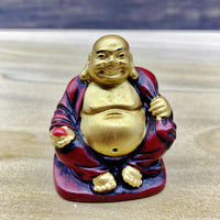 Gold and Red Buddha Figurine 2"