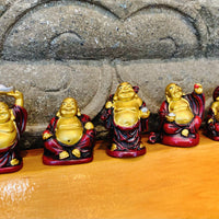 Gold and Red Buddha Figurine 2"