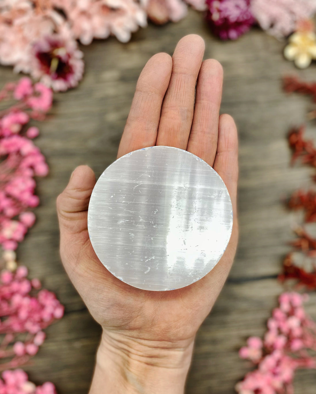 Selenite Round Charging Plate