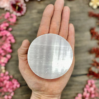 Selenite Round Charging Plate