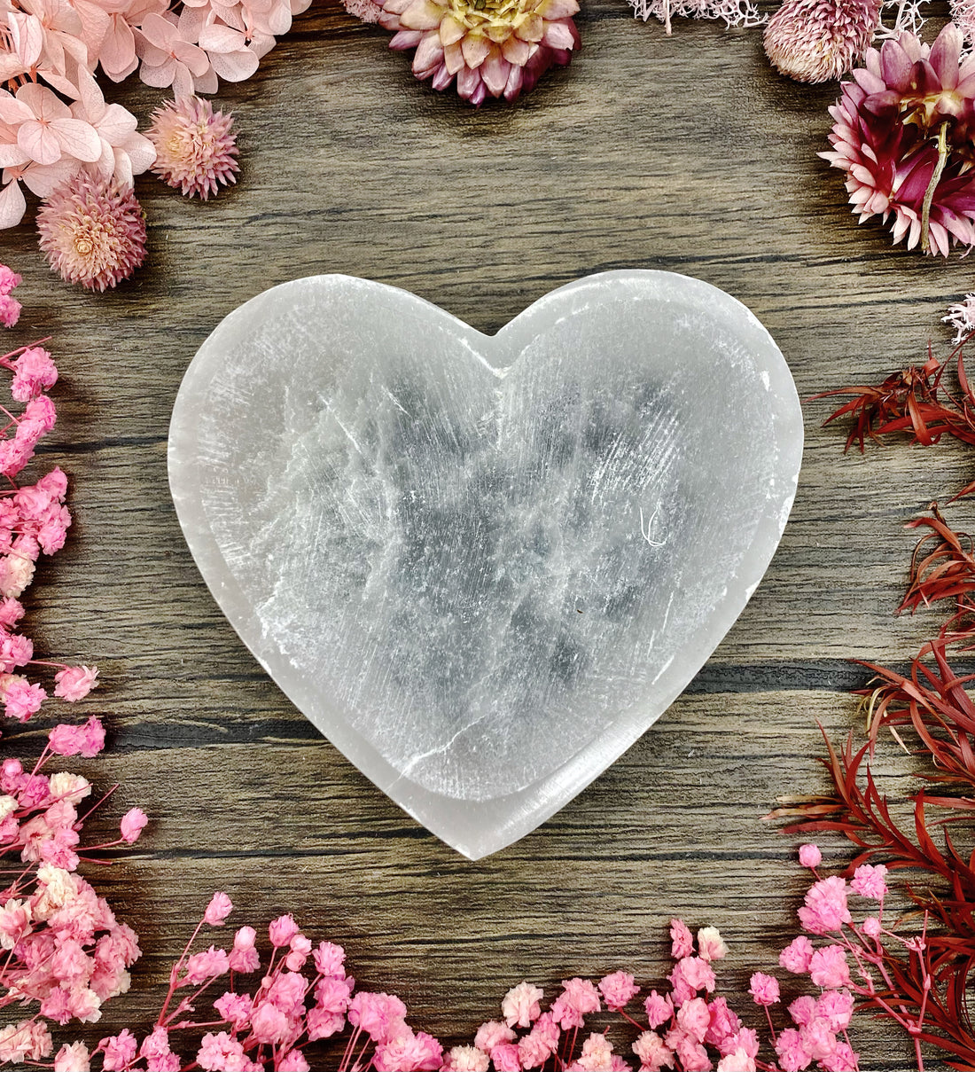 Selenite Heart Bowl Small