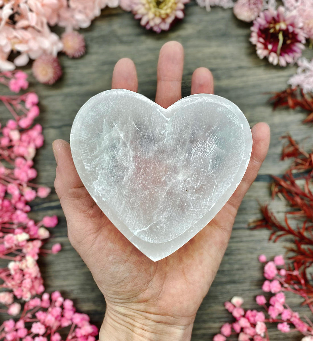Selenite Heart Bowl Small
