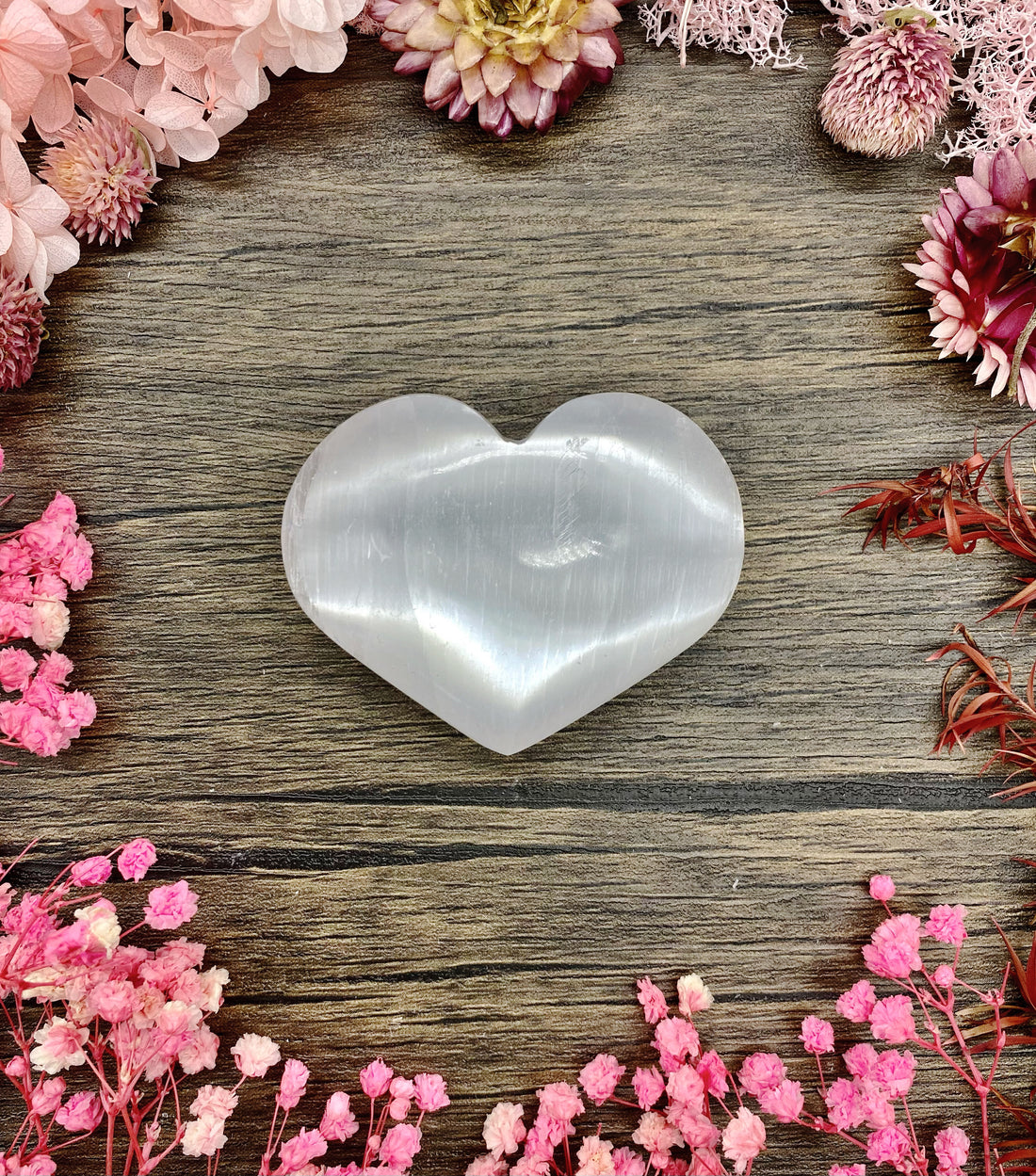 Selenite Heart Medium