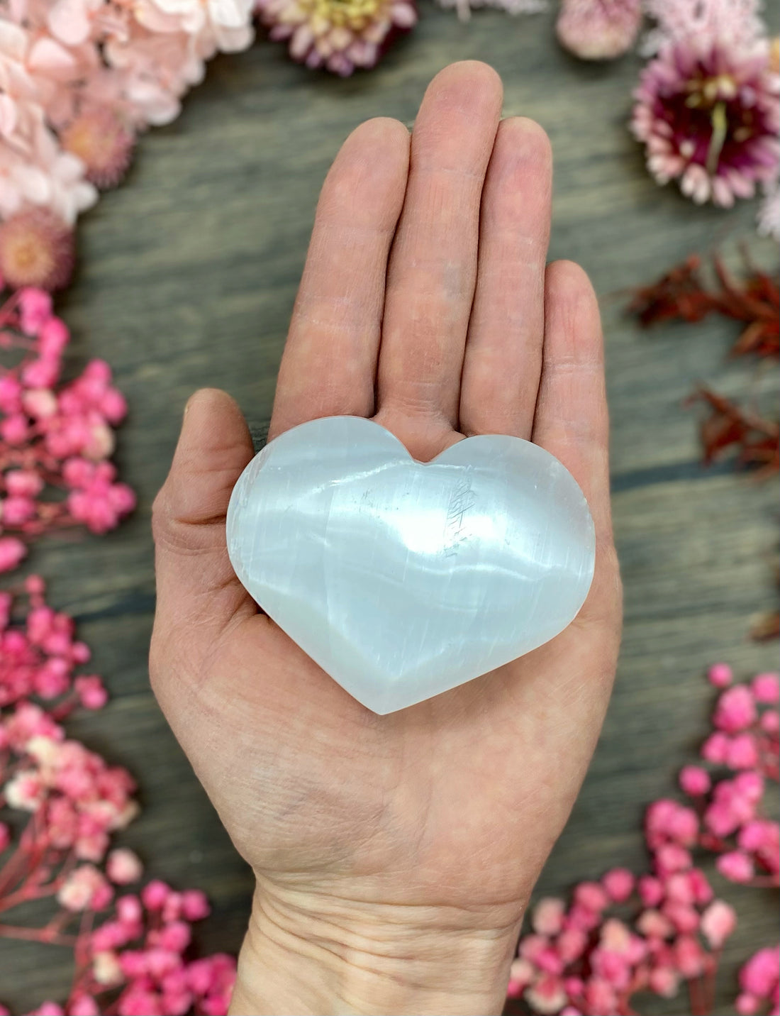 Selenite Heart Medium