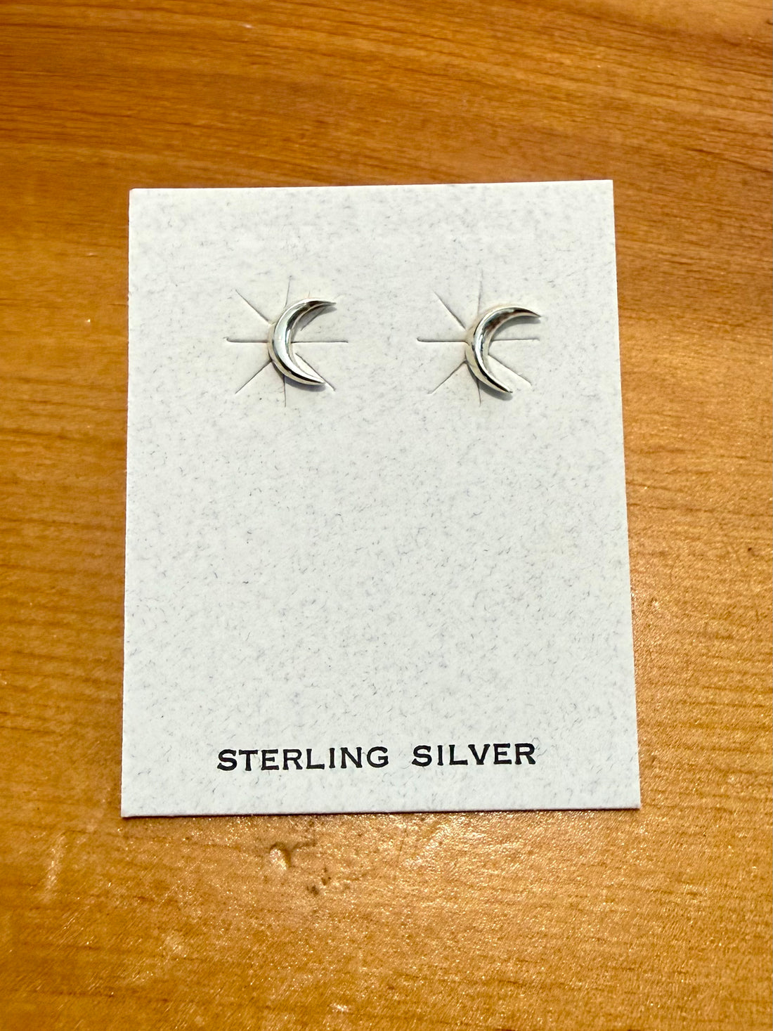 Silver Moon Stud Earrings