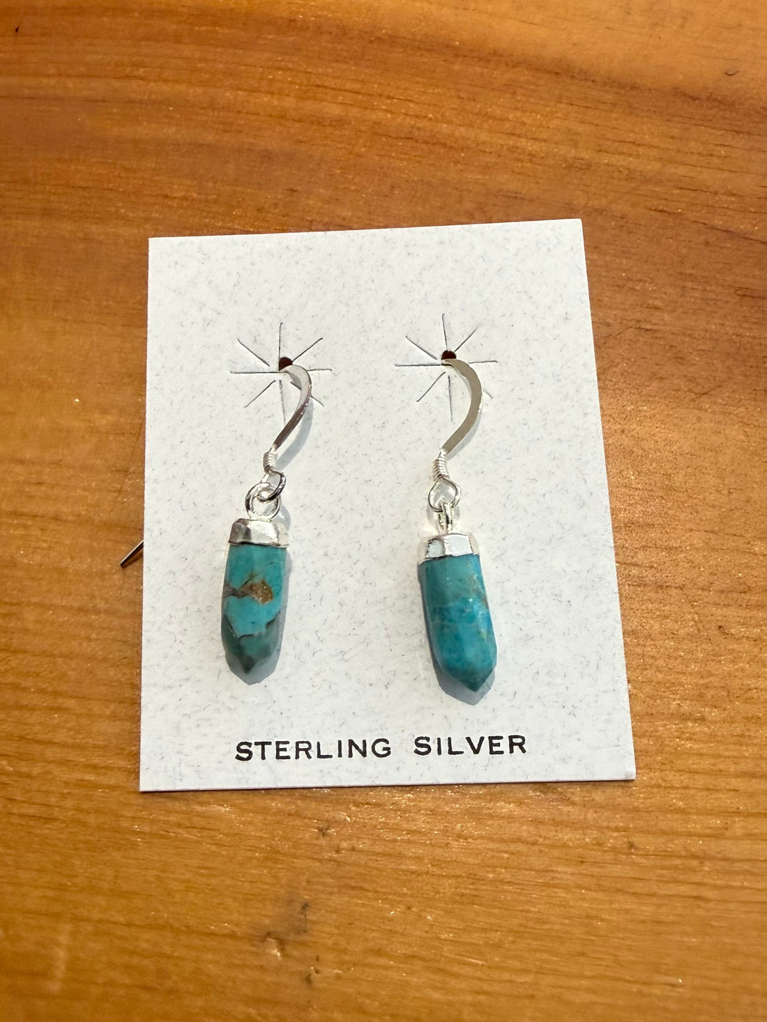 Turquoise Silver Point Earrings