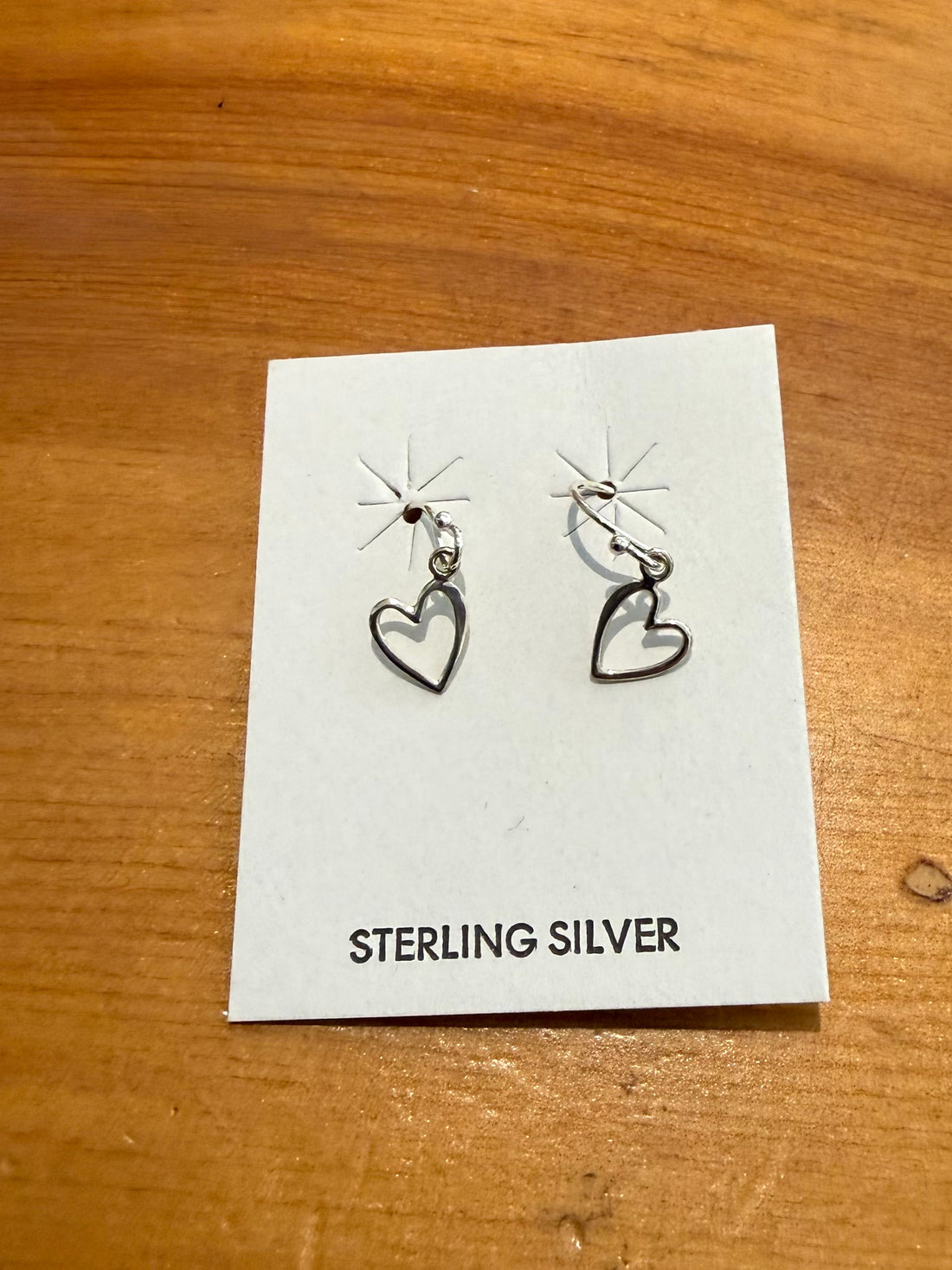 Heart Silver Dangle Earrings