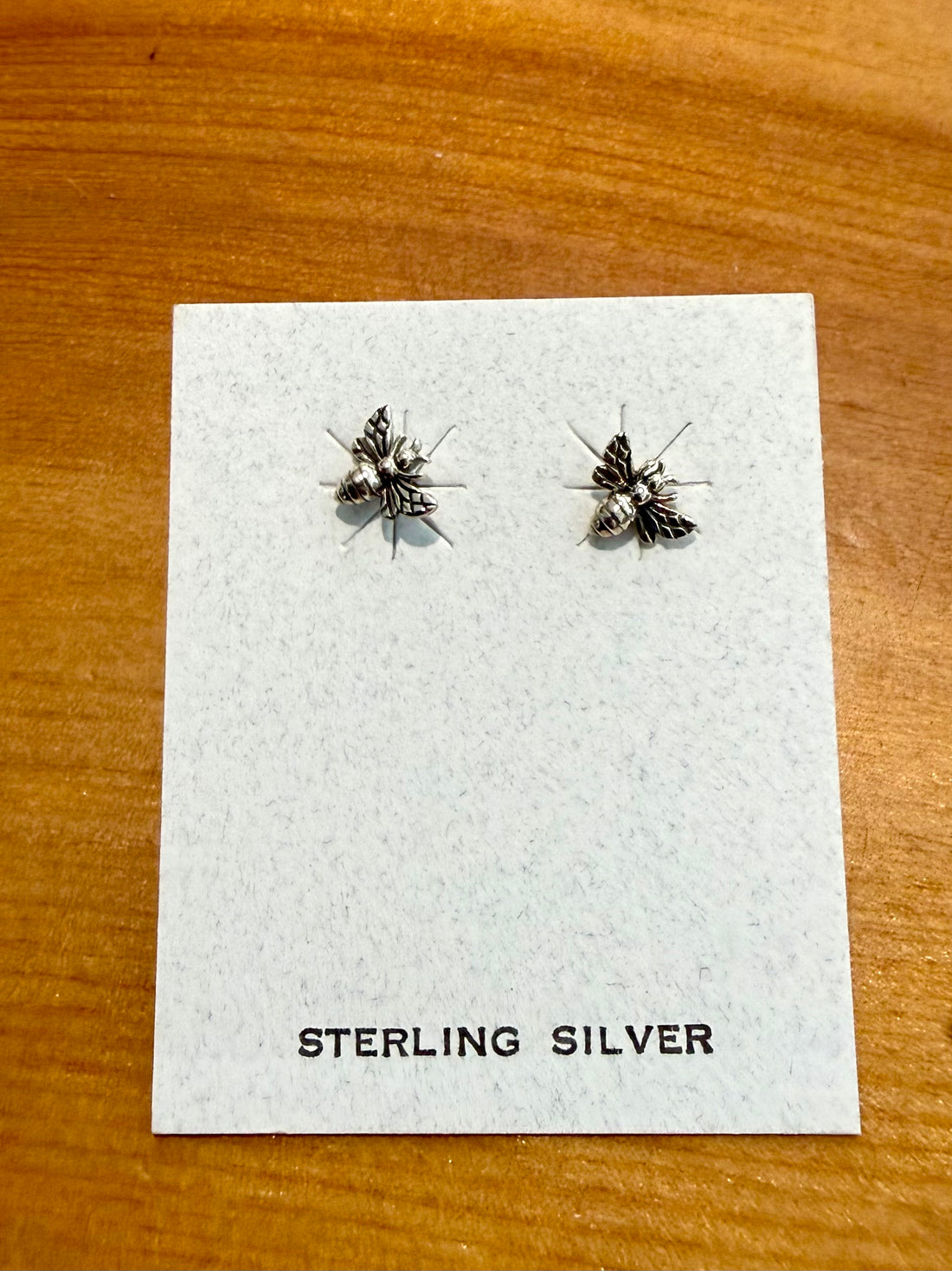 Silver Bee Stud Earrings