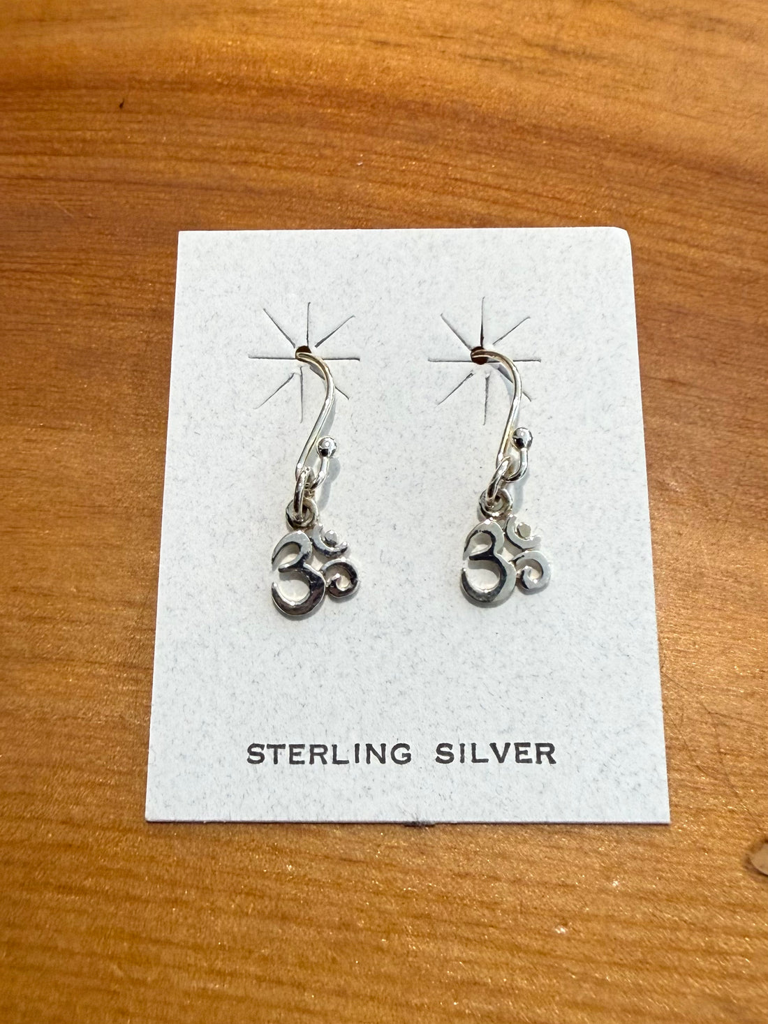 Silver Om Dangle Earrings