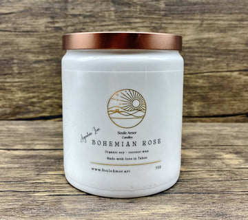 Bohemian Rose White Ceramic Candle