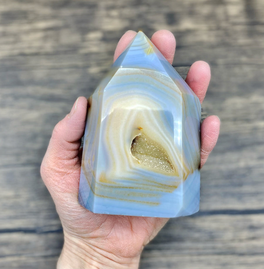 Druzy Agate Tower $126