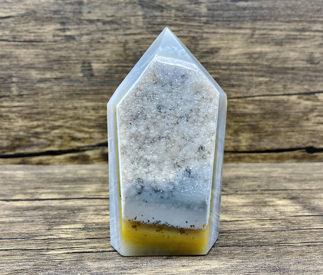 Druzy Agate Tower $70