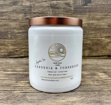 Gardenia & Tuberose White Ceramic Candle