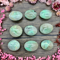 Green Moonstone Palm Stone