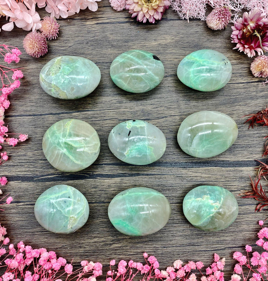 Green Moonstone Palm Stone