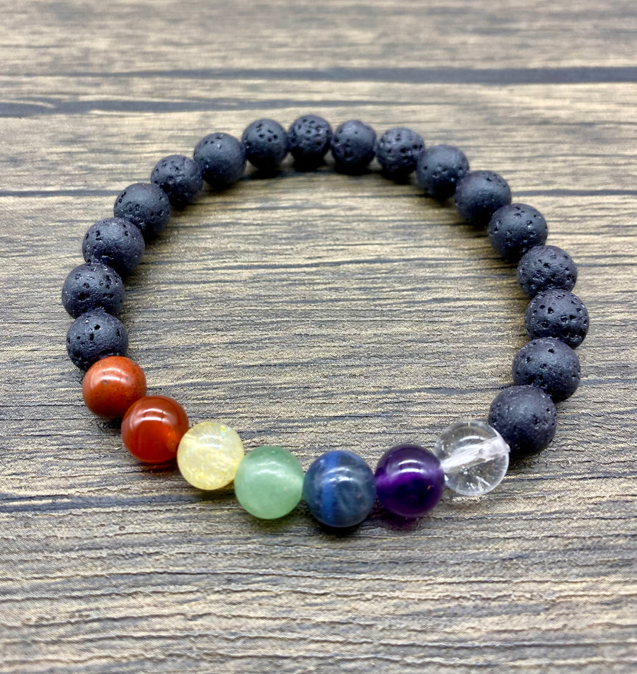 Mala Bracelet Lava Stone Chakra