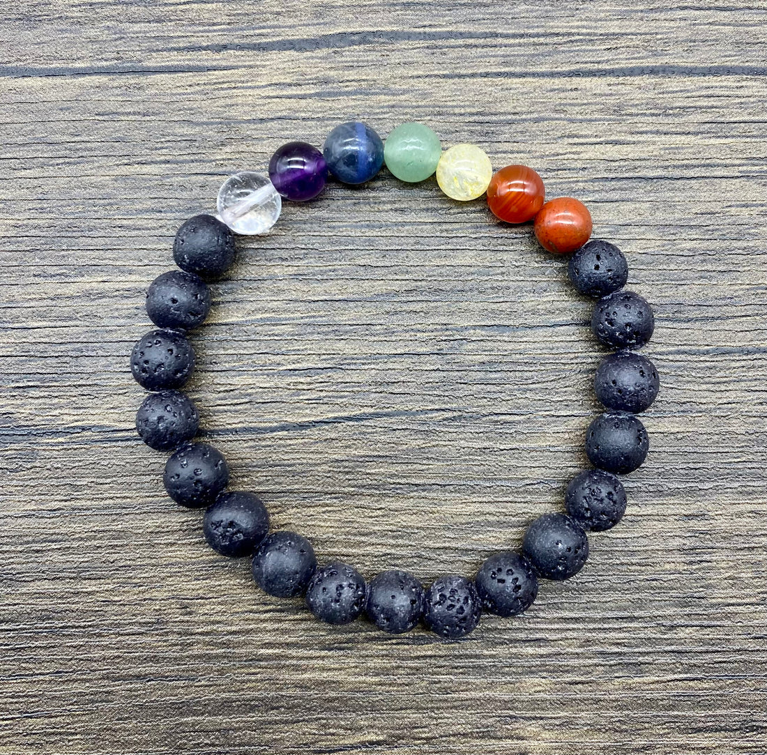 Mala Bracelet Lava Stone Chakra