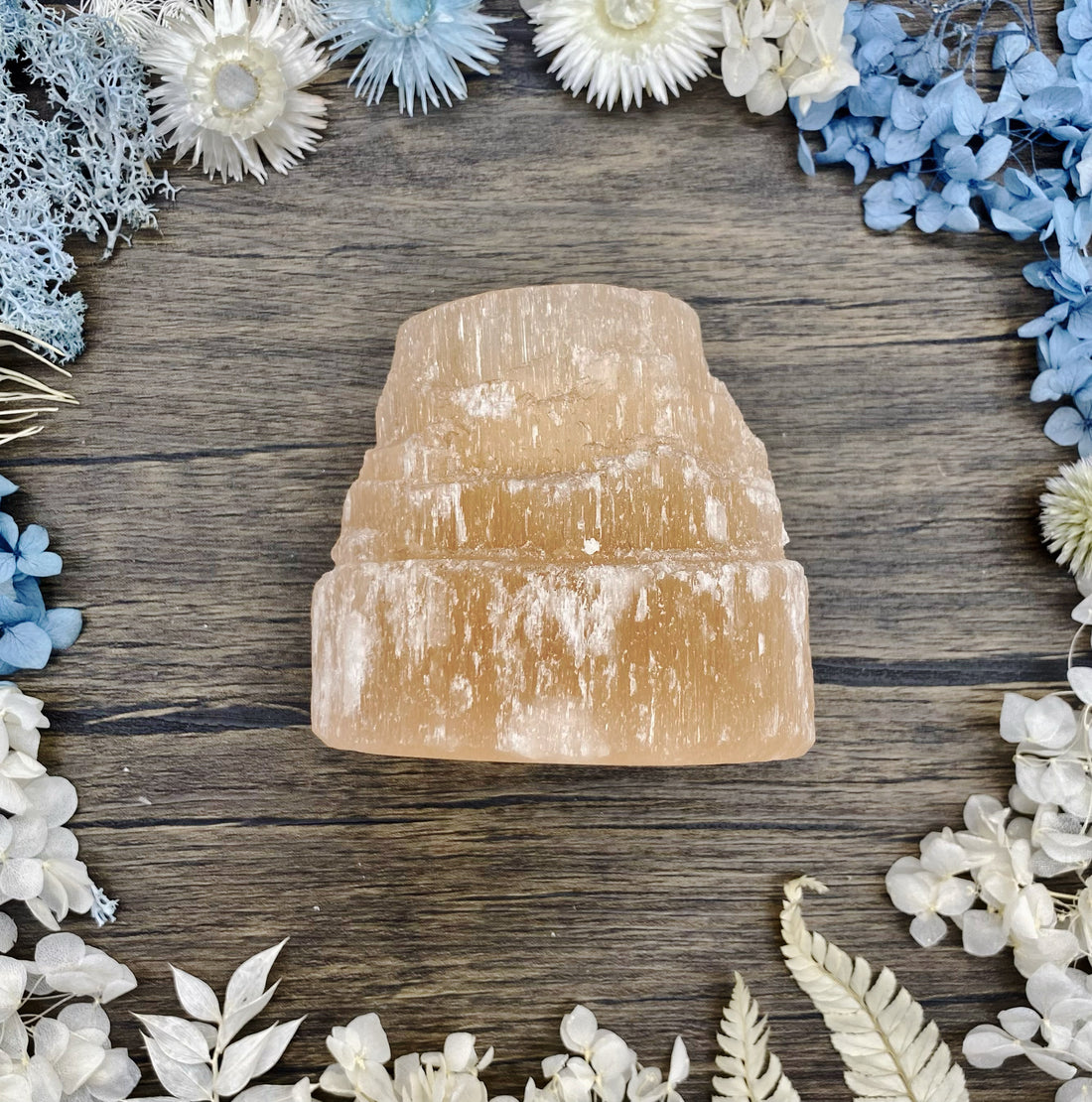 Orange Selenite Candle Holder