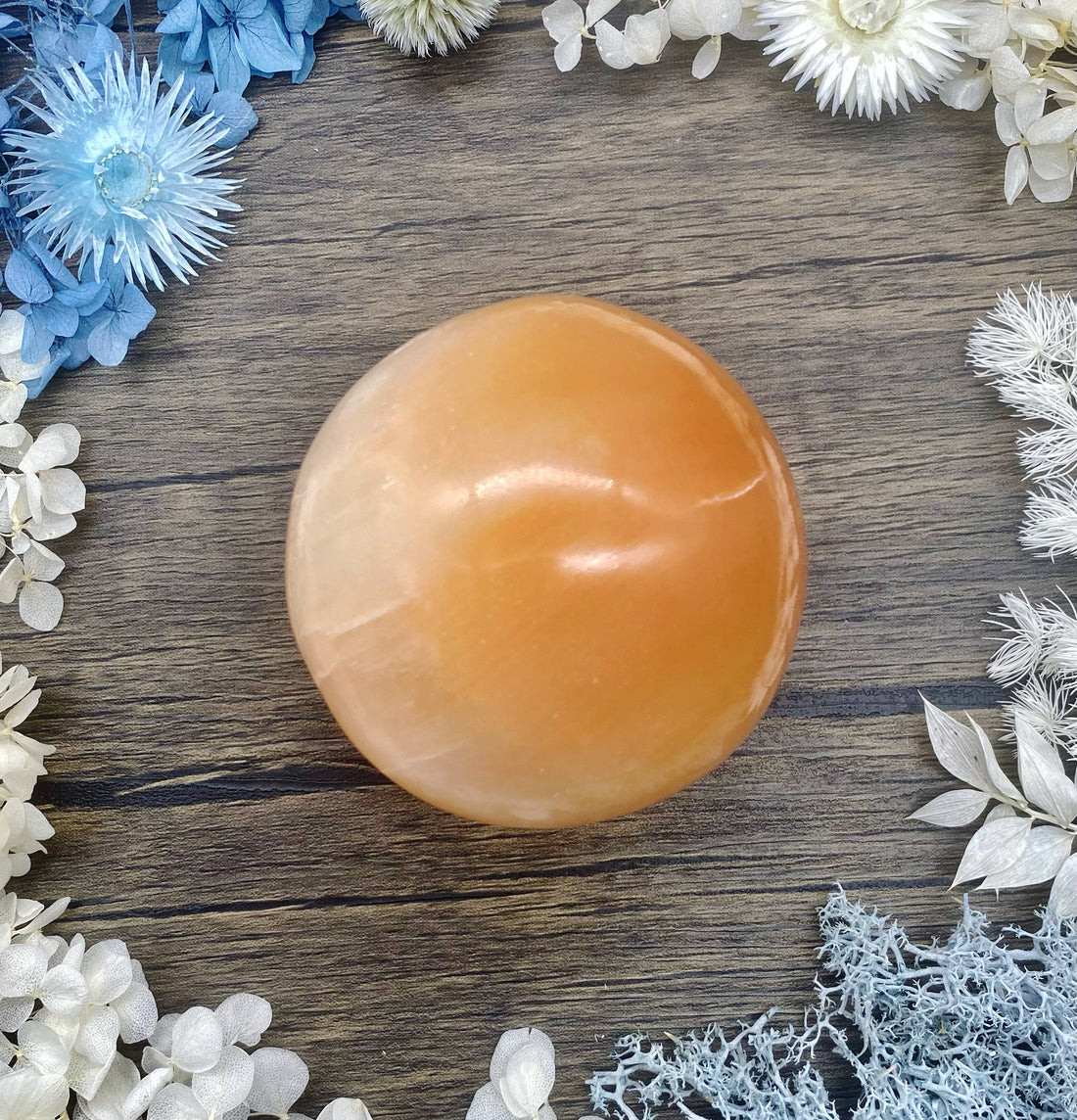Orange Selenite Sphere $40