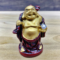 Gold and Red Buddha Figurine 2"