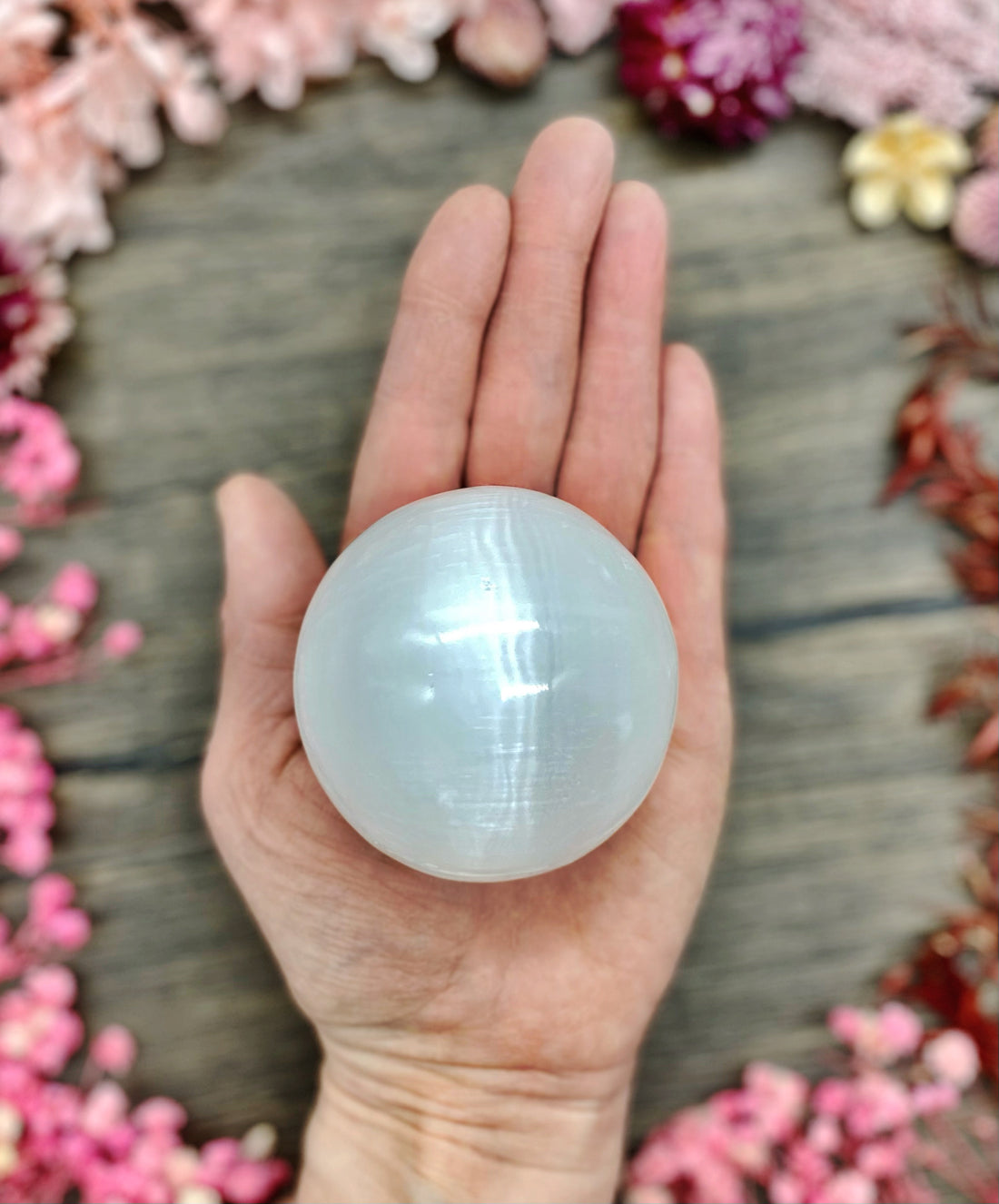 Selenite Sphere $30
