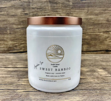 Sweet Bamboo White Ceramic Candle