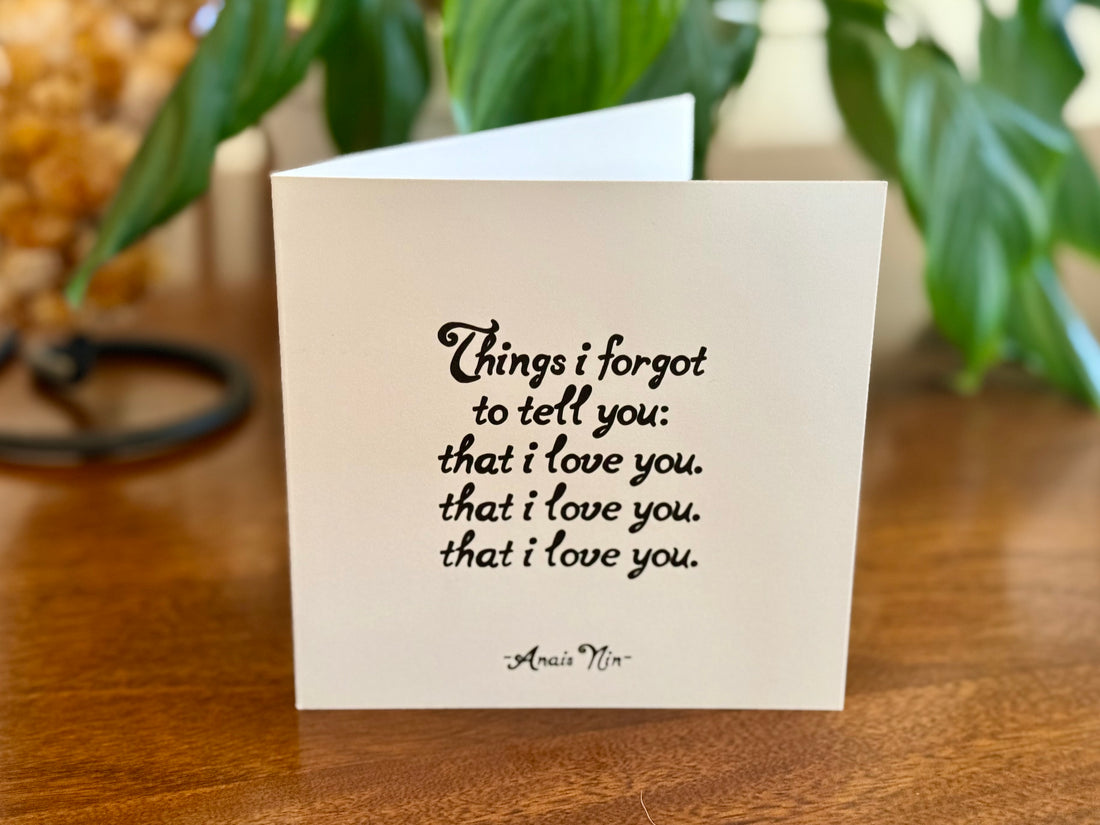 Quotable Card: Things I forgot to tell you...